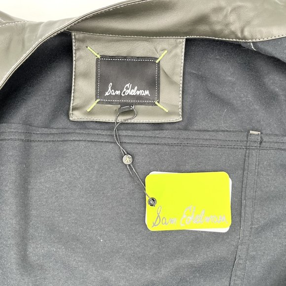 Sam Edelman Vegan Faux Leather Women’s Jacket Medium Loden Brown NWT - Picture 7 of 12